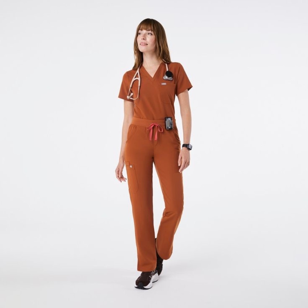 Figs Women's in Rust Orange set